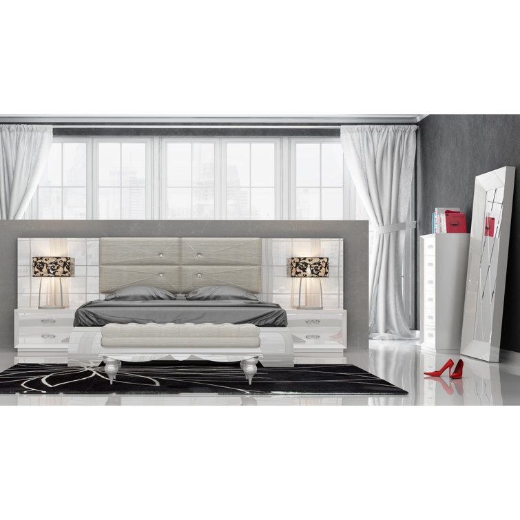 Hispania Home Klass Upholstered Platform Bedroom Set Wayfair
